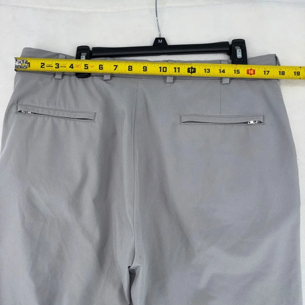 Brooks Brothers Mens Performance Golf Chino Pants Grey 36x32 Zip Back Pockets